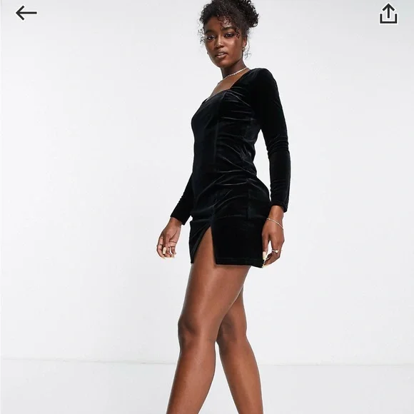 NWOT black velvet dress - Picture 2 of 3